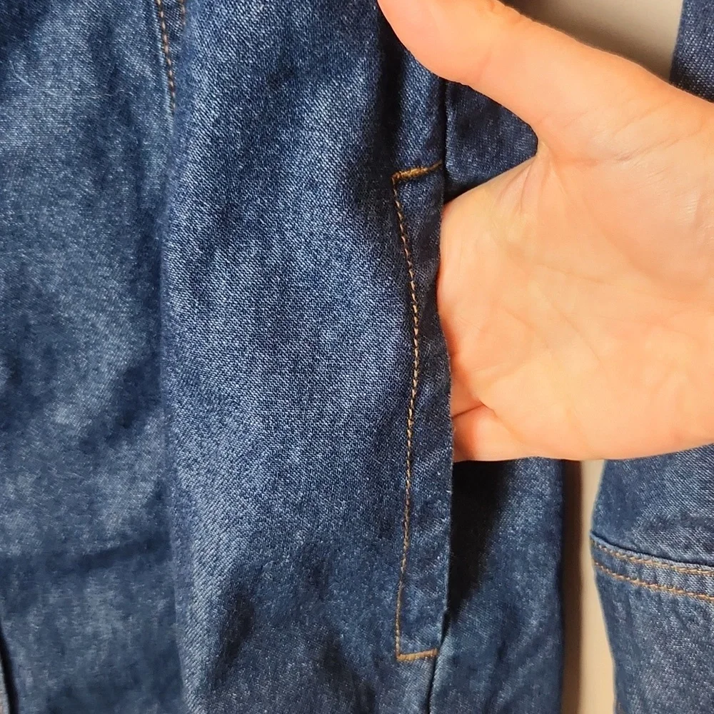 Frye Button-Up Denim Mini Dress‎ Size XS - Picture 7 of 12